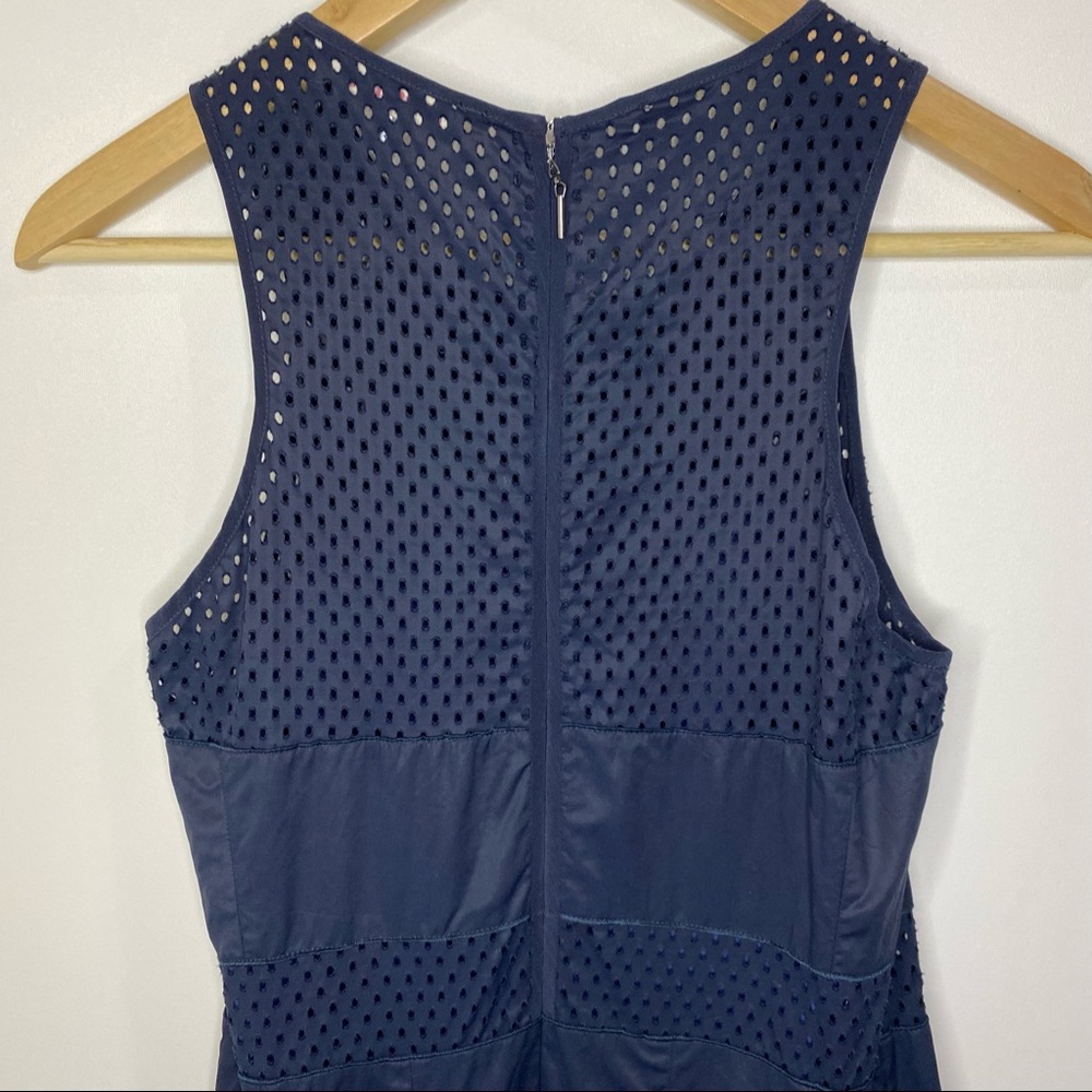Rebecca Taylor Laser Cut Woven Sleeveless Fit & Flare Dress Women's Size 4 - Picture 6 of 10